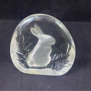 Lead Crystal Bunny Rabbit Paperweight Zajecar Yugoslavia
